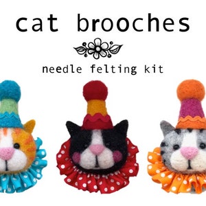 Felt and Dandy Cat Brooch needle Felting Kit