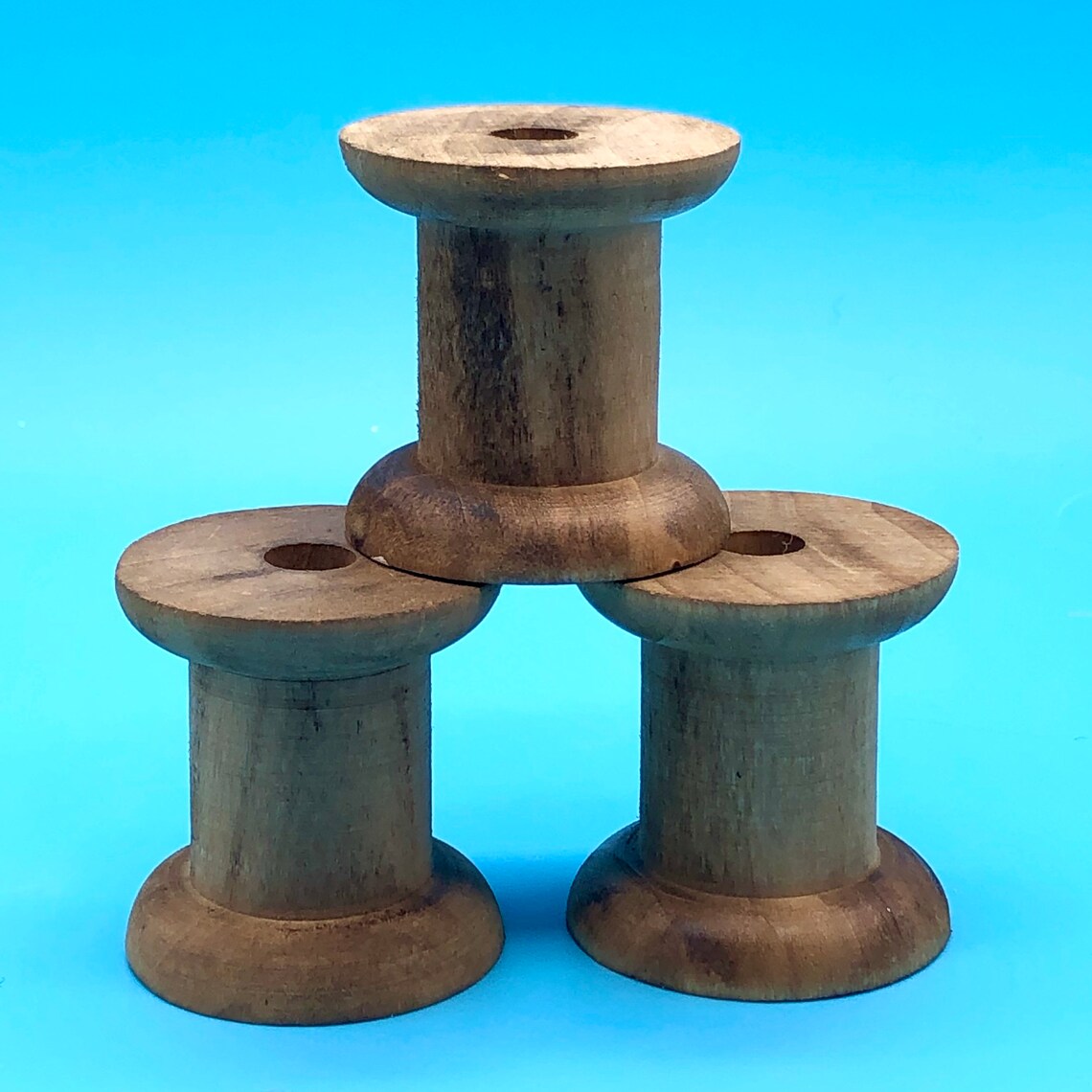 3 Large Wooden Reels Etsy