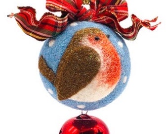 Felt and Dandy Needle felt Robin Baubles kit