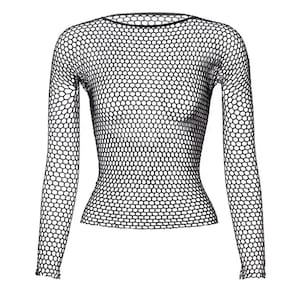 Black Fishnet Mesh  Shirt Goth Punk One Size