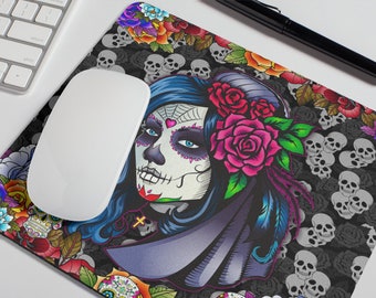 Home Office Monogram Mouse Pad Sugar Skull Mouse Pad Custom Mouse Pad Personalized Mouse Pad Office Gifts Monogram Office Decor MP4