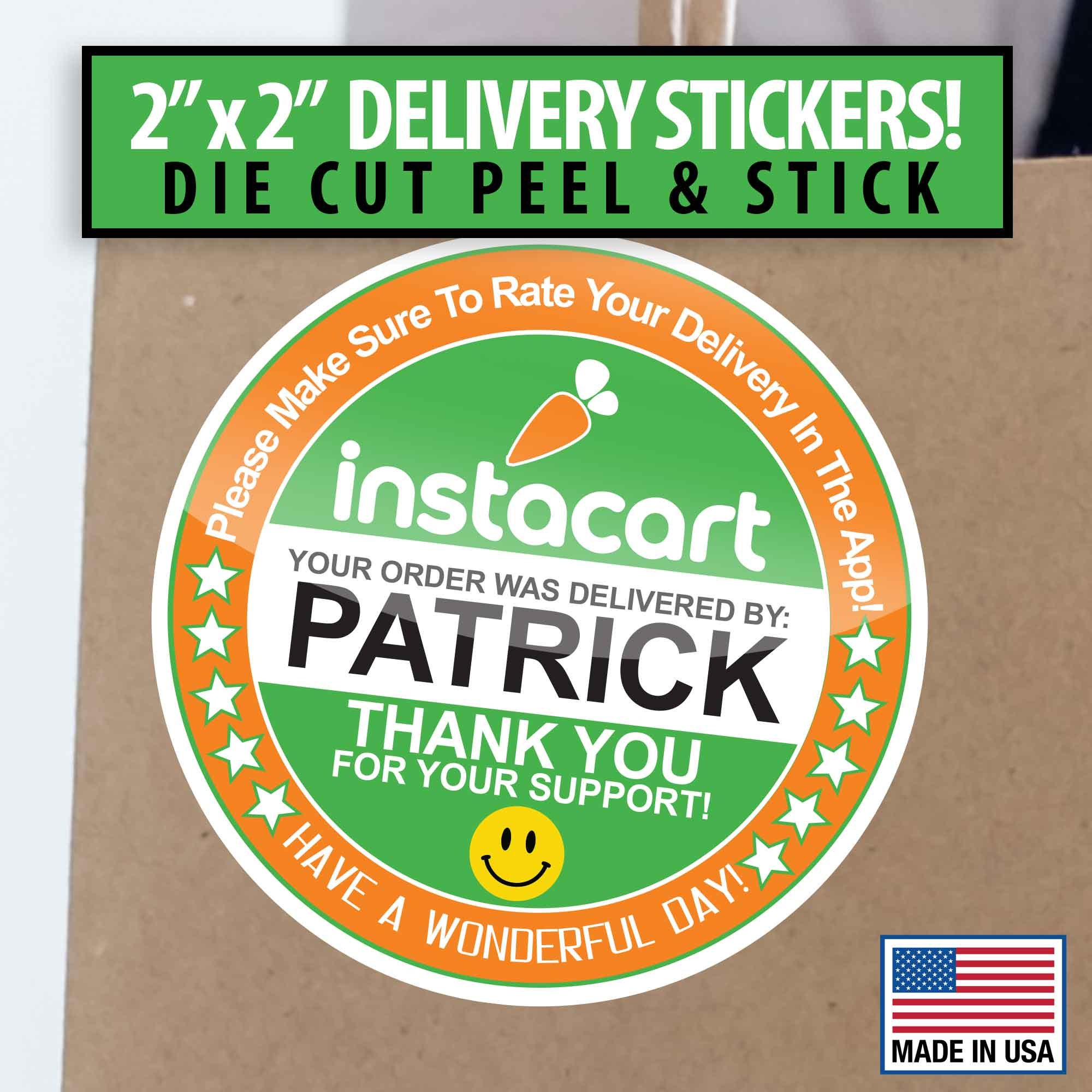 Personalized Instacart 2x 2 Delivery Bag Stickers Etsy