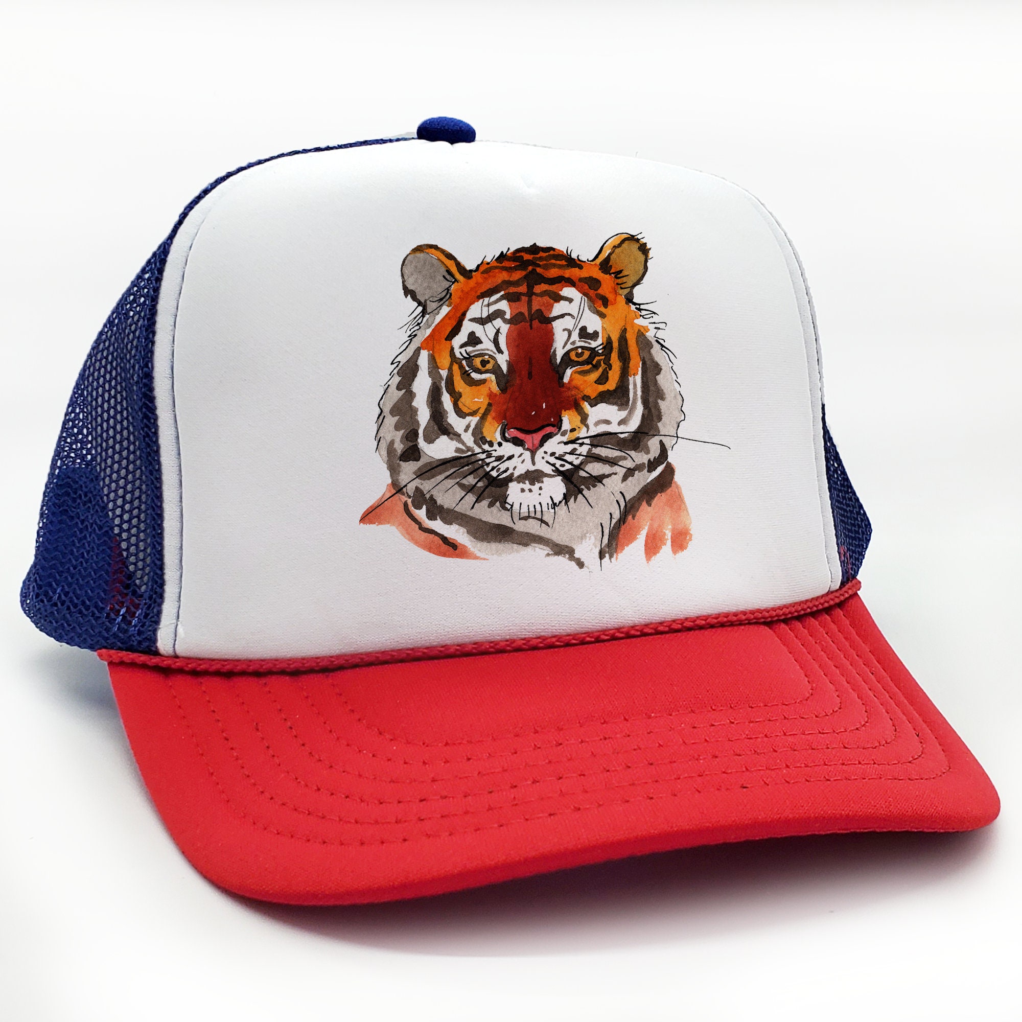 Vintage Style Tiger Animal Trucker Hat Unisex Snap Back Hat | Etsy