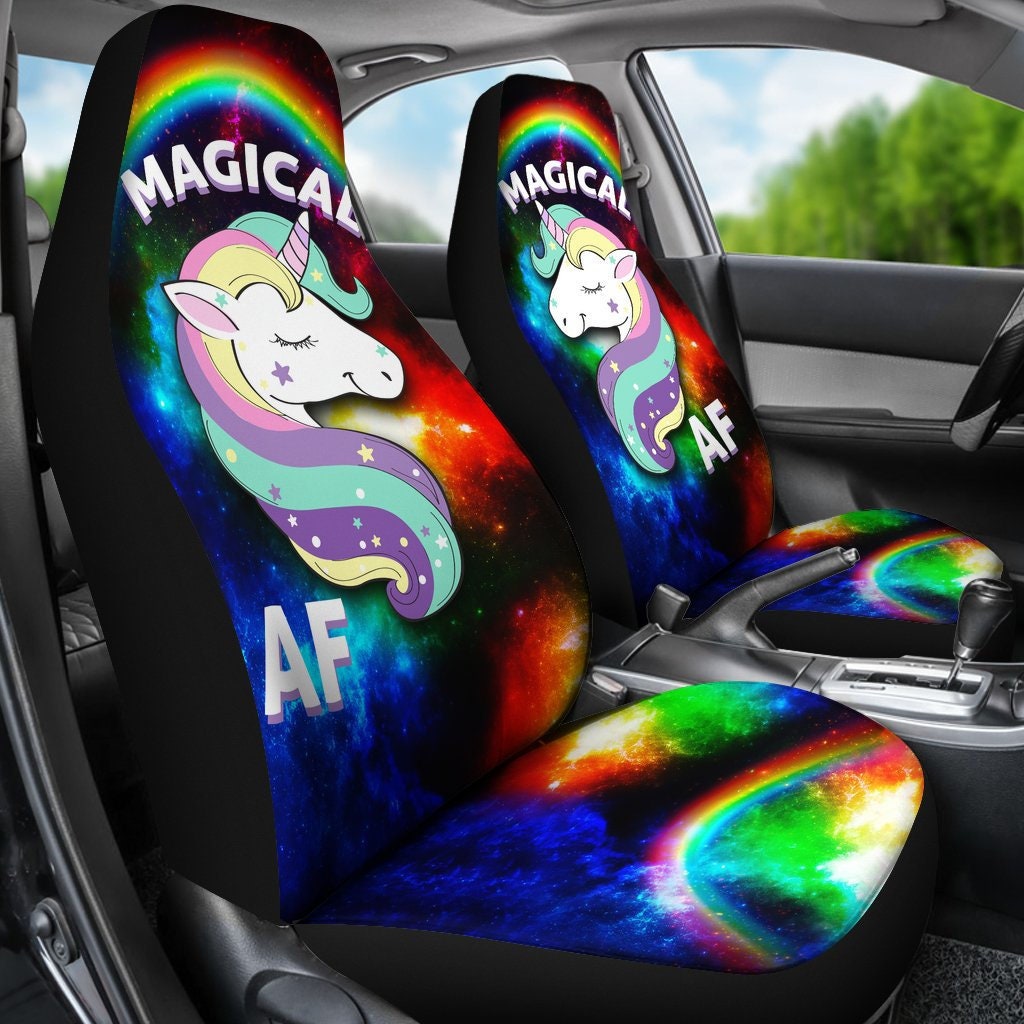 Magical Af Unicorn Car Seat Covers Cute Funny Rainbows Lover Gift Accessory Sparkles Clouds