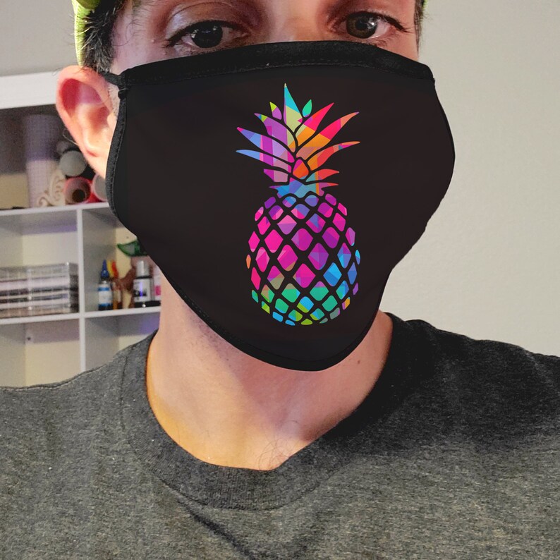 Pineapple Face Mask Custom Handmade Printed Cloth Washable | Etsy