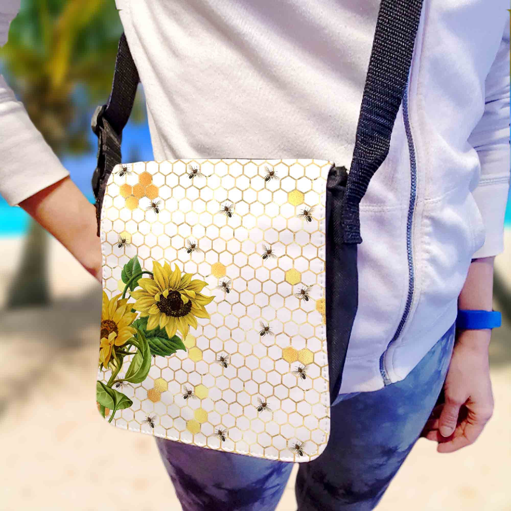 Sunflower Bee Honey Bee Lover Cute Purse Travel Bag Shoulder Etsy