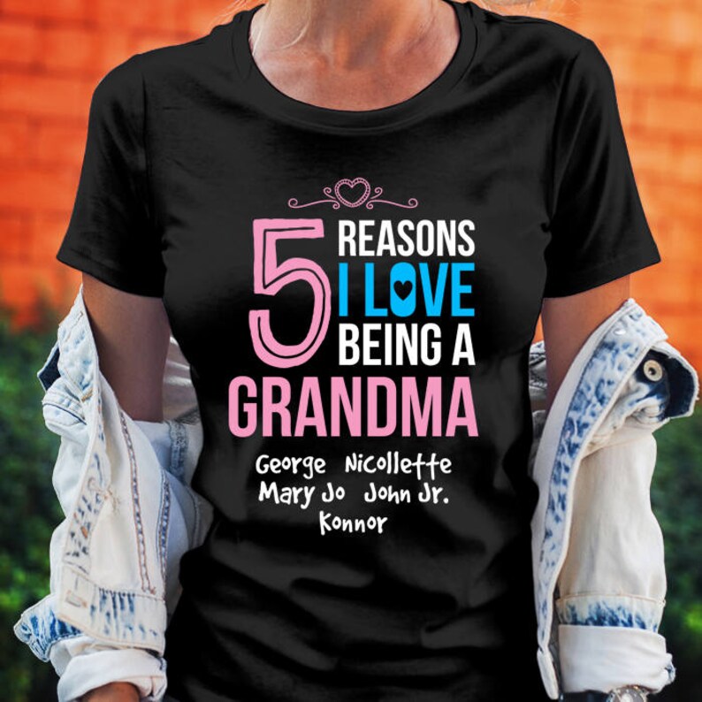 personalized grandma shirts with grandkids names