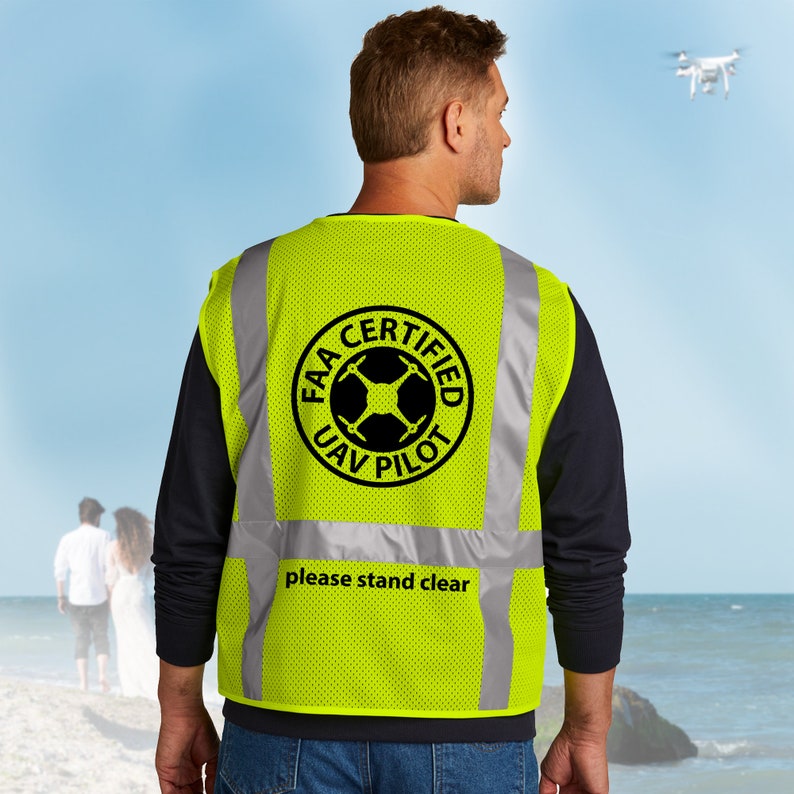FAA Certified Drone Pilot Safety Vest, UAV Operator Safety Vest, Drone