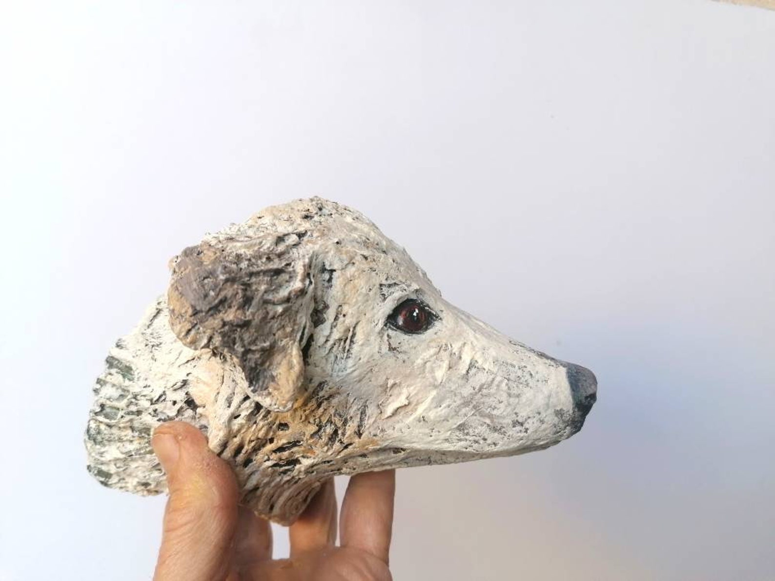 Personalized Paper Mache Dog Head 13 Cm Height Approximately Etsy