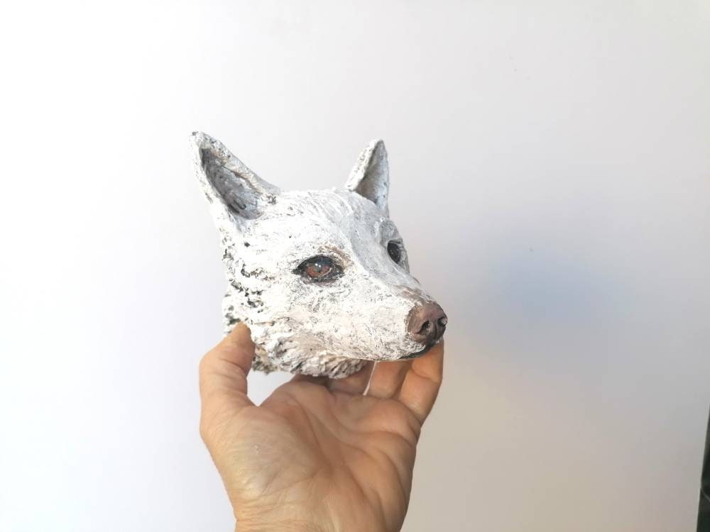 Personalized Paper Mache Dog Head 13 Cm Height Approximately Etsy