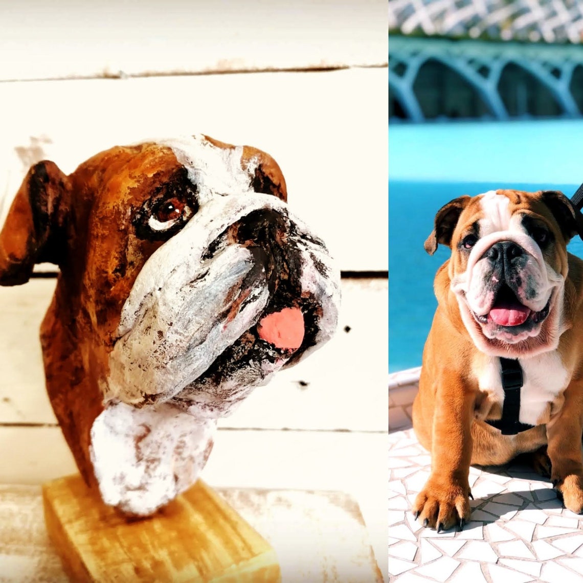 Personalized Paper Mache Dog Head 13 Cm Height Approximately Etsy