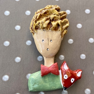 Little Prince brooch with the desert fox, women&#39;s brooch, children&#39;s brooch, Little Prince
