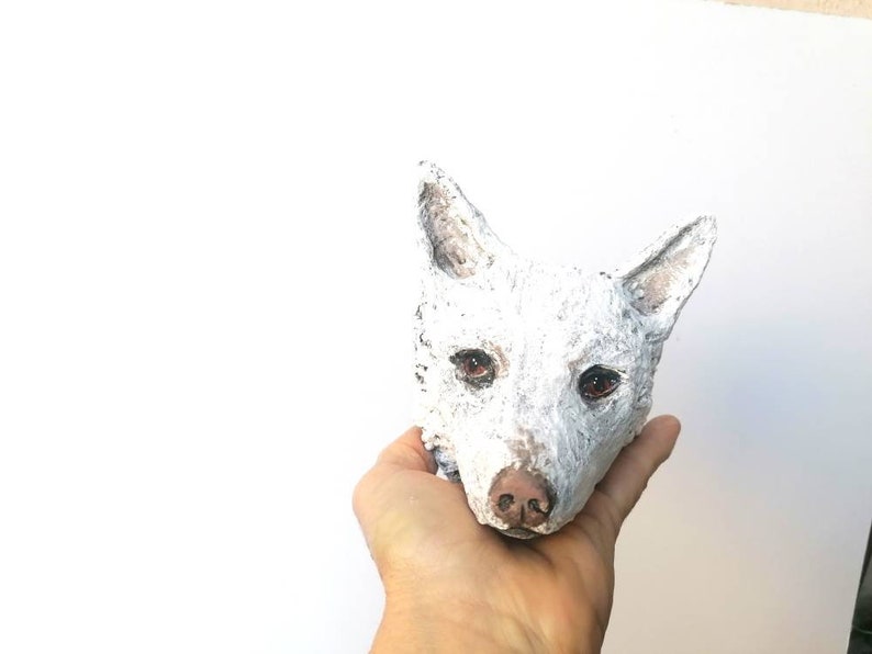 Personalized Paper Mache Dog Head 13 Cm Height Approximately Etsy