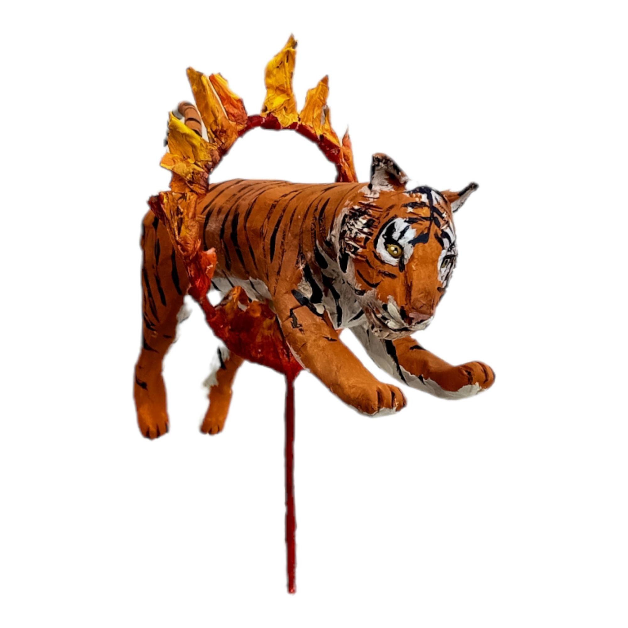 Circus Tiger Paper Mache Height 22 Cm Tiger Jumping Fire - Etsy Circus Tiger Paper Mache Height 22 Cm Tiger Jumping Fire - Etsy