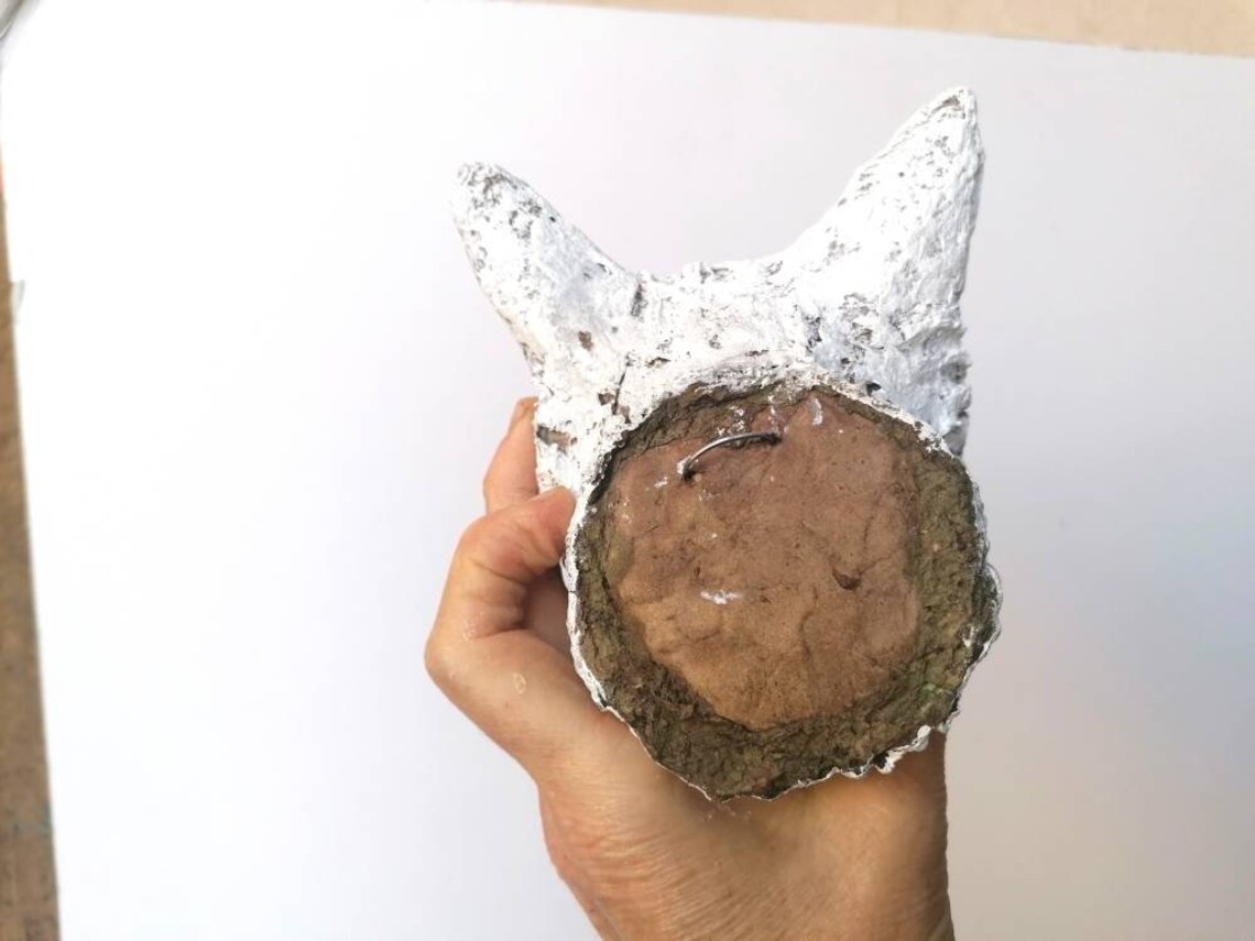 Personalized Paper Mache Dog Head 13 Cm Height Approximately Etsy