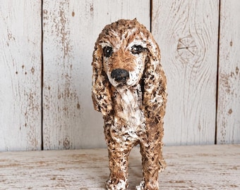 Personalized 10cm Dog Sculptures: Custom Pet Portraits, Miniature Paper Mache Figurines for Cake Toppers