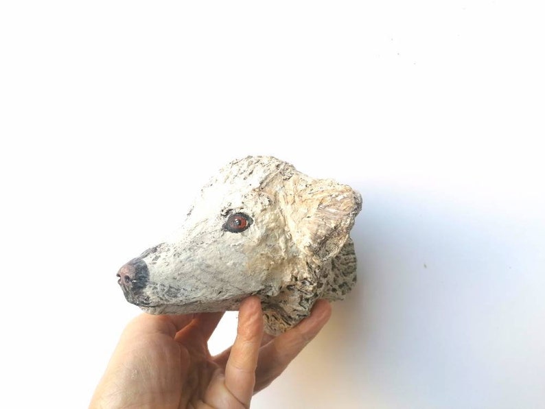 Personalized Paper Mache Dog Head 13 Cm Height Approximately Etsy