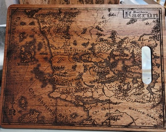 Map of Middle Earth Engraved Cutting Board