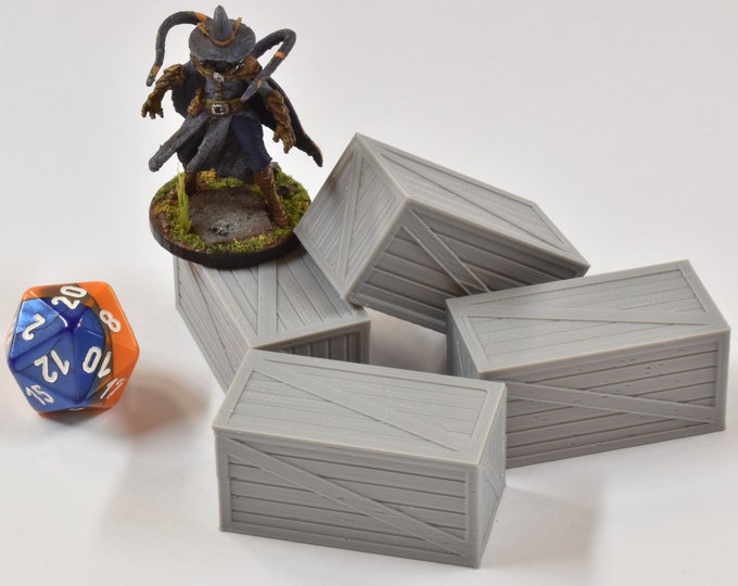 Large Wooden Crate | RPG Scatter Terrain | 3D printed | 28mm