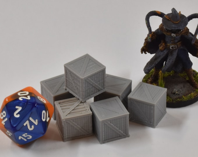 Small Wooden Crates | RPG Scatter Terrain | 3D printed | 28mm
