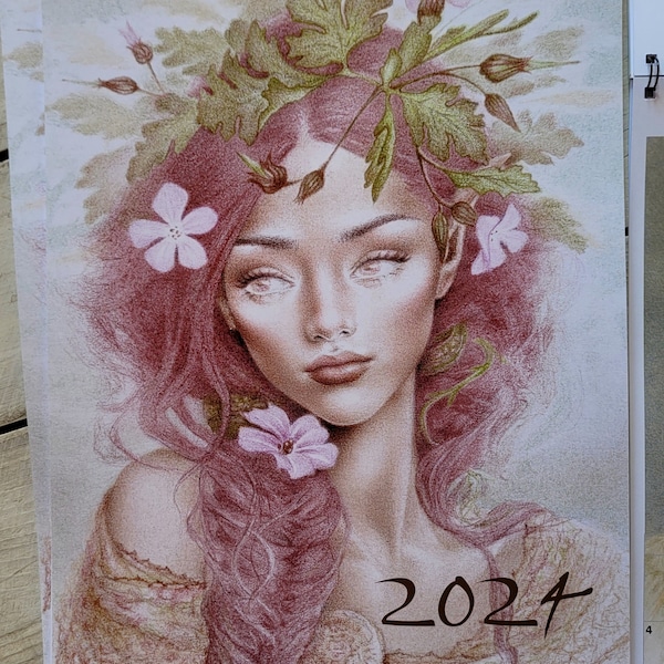 2024 Fantasy Wall Calendar Etsy