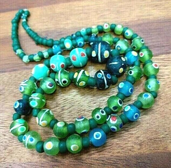 Ancient Original African Old Glass Beads Translucent … Gem