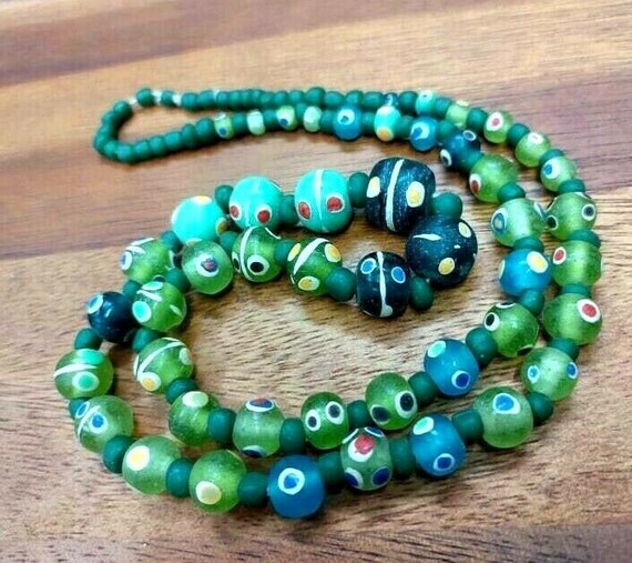 Ancient Original African Old Glass Beads Translucent … Gem
