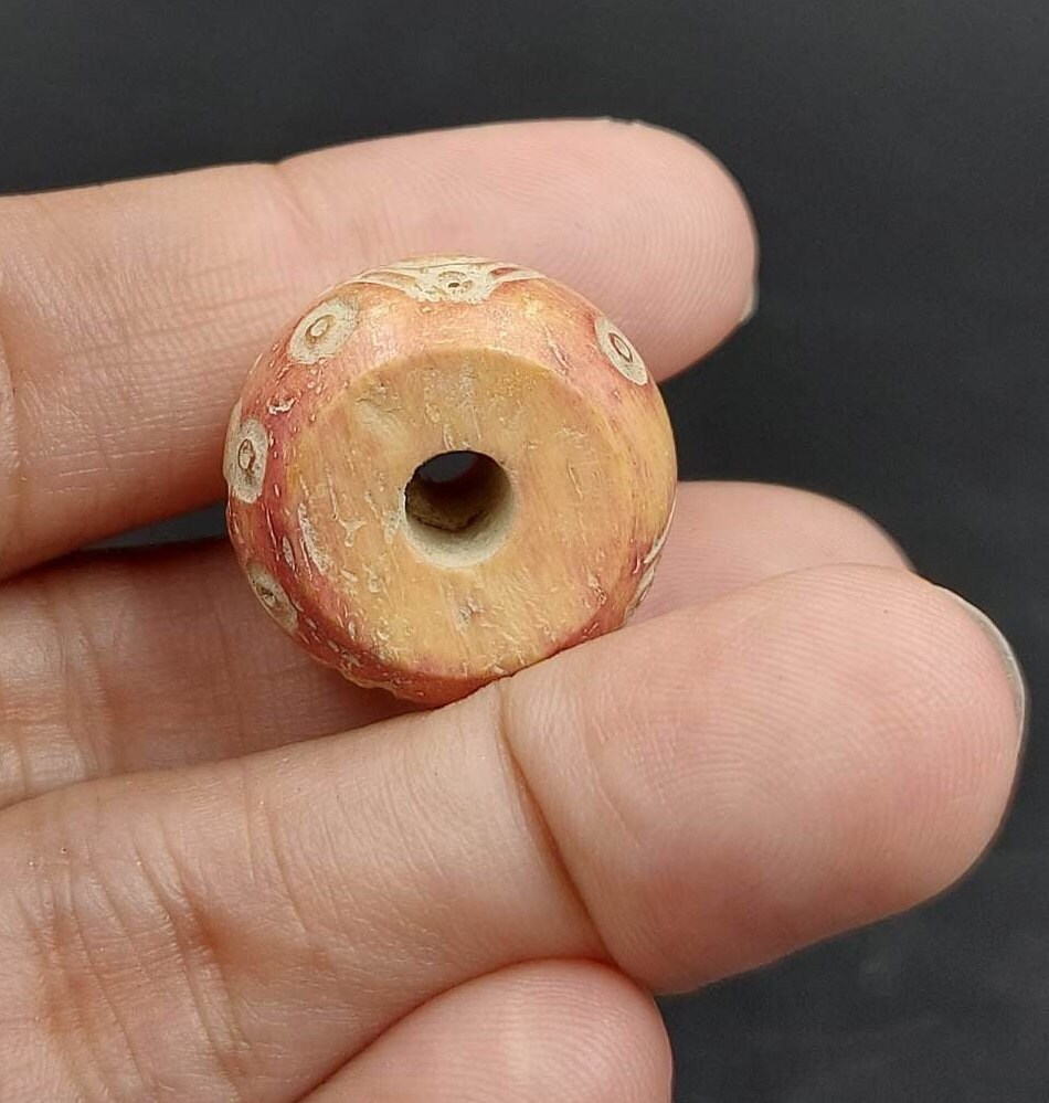 Ancient Shell Carved Spindle Whorl Bead Dice Gambling Amulet Etsy