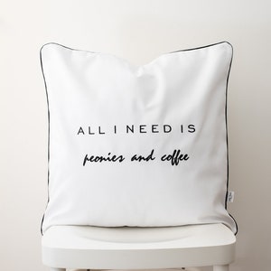 Embroidered word cushion cover,typography pillow,word pillowcase,quote pillow,quote cushion,monochrome pillowcase,monochrome cushion pillow