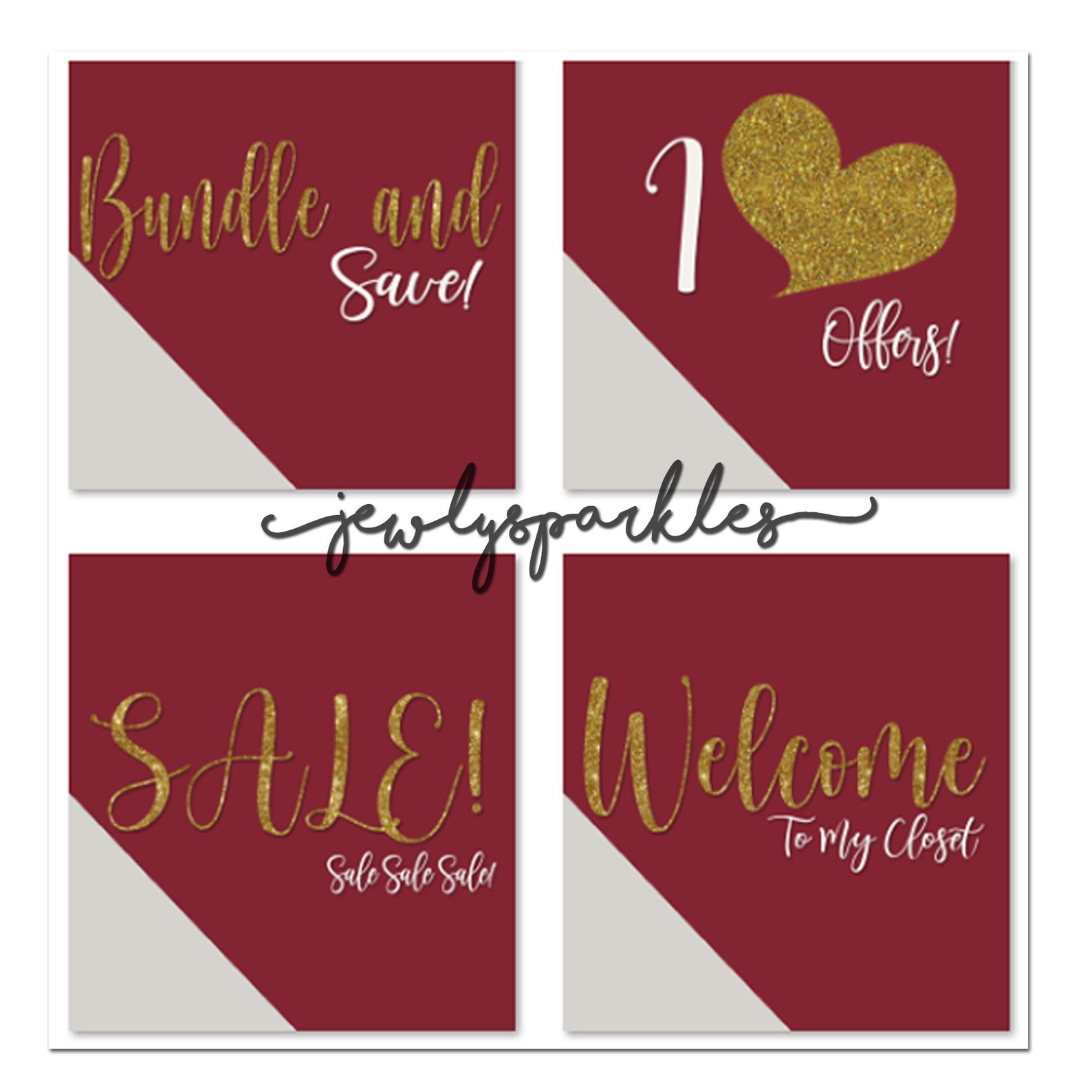 4 Poshmark Color Theme Closet Sale Signs Instant Download Etsy