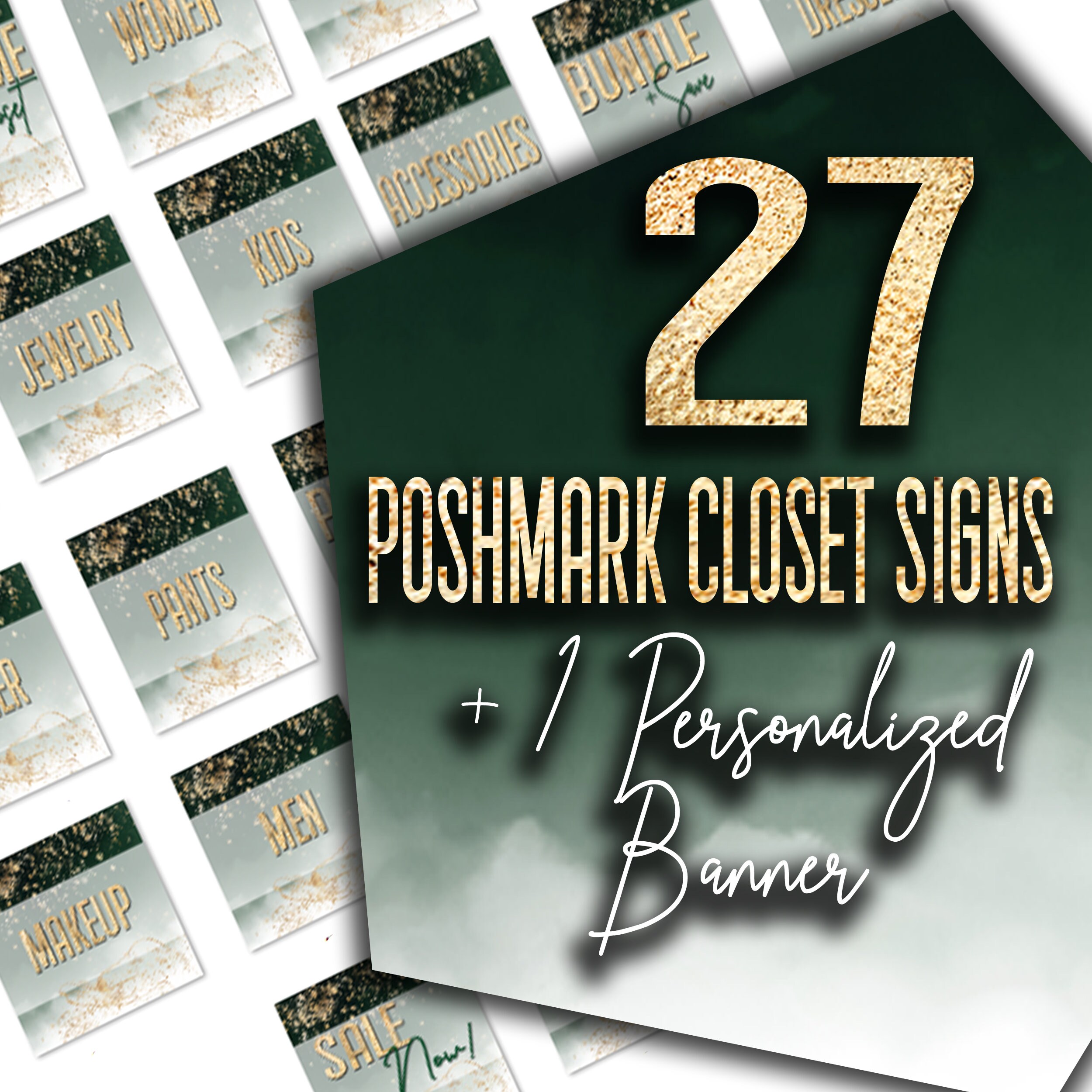 28 Poshmark Complete Package Bundle Green Gold Foil Instant Etsy UK