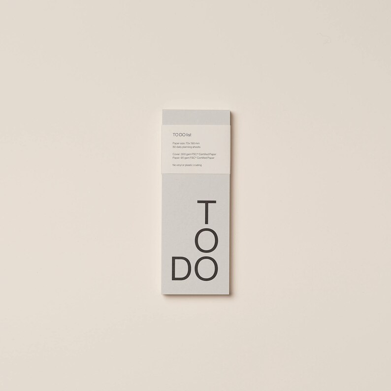 Papeterie minimaliste Etsy - Carnet de notes To Do list