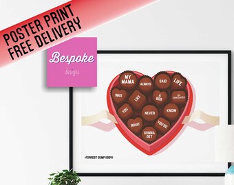 Forest Gump Movie Quote "My Mama always said life was like a box of chocolates..." Wall Art Glossy Poster FREE DELIVERY
