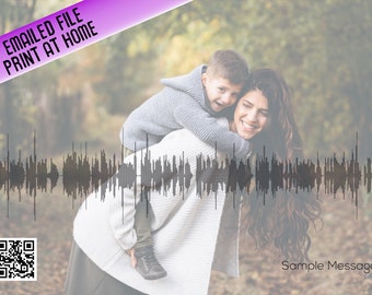 Unique voice message sound wave digital file plus video with images, print and frame at home