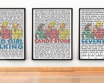 Heathers The Musical - 5" x 7" - Dead Girl Walking, Candy Store. Seventeen Set - Instant download, print and frame at home