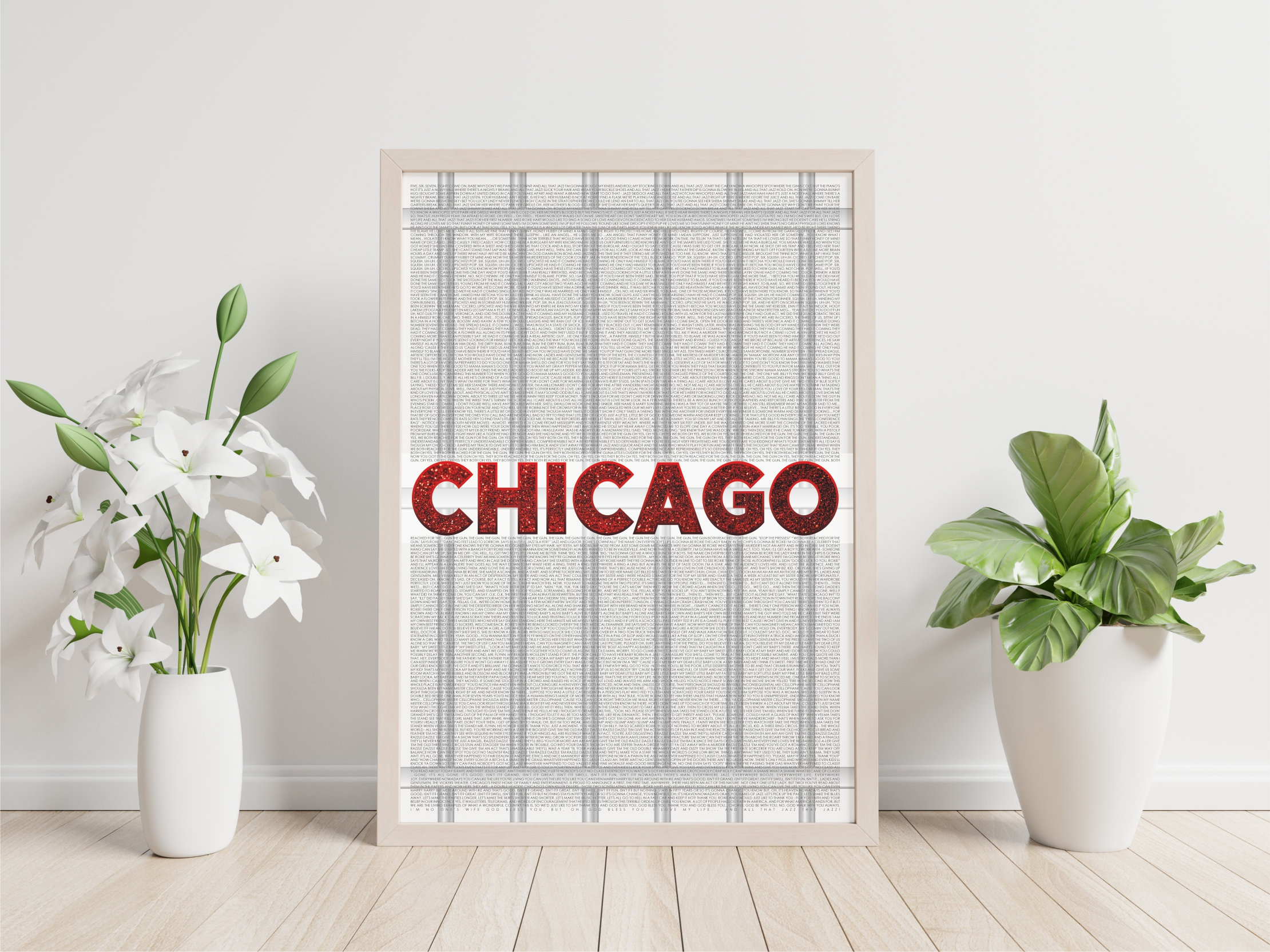 Chicago the Musical - Full Show Lyrics Print A4/a3/8