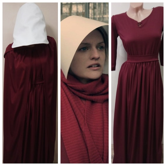 The Handmaid's Tale Costume Handmaids Tale Bonnet Dress Hooded Cloak Cap Offred costume