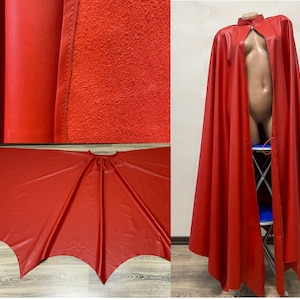 Red Bat cape Faux leather red cape cloak Bat cosplay Bat costume Halloween costume Vampire Dracula cape Cosplay costume Monster Superhero