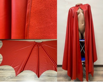 Red Bat cape Faux leather red cape cloak Bat cosplay Bat costume Halloween costume Vampire Dracula cape Cosplay costume Monster Superhero