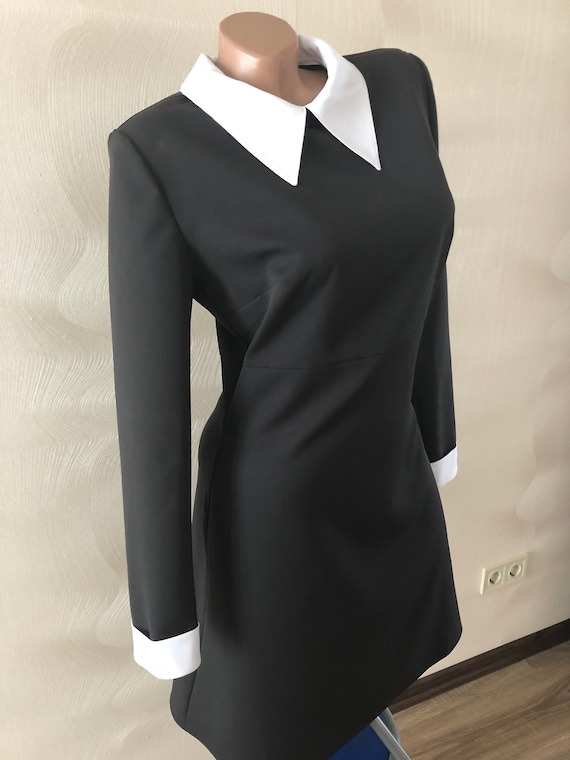 Vestito nero con colletto bianco best sale zara