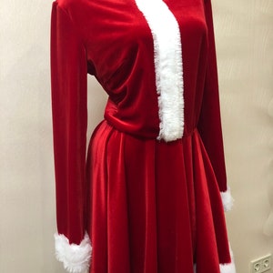 Halloween dresss Red dress Mrs. Claus Costume Santa Claus Santa outfit Christmas dress women Red velvet dress Holiday dress baby toddler image 4