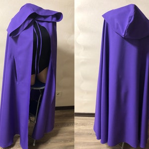 Purple cloak Purple cape Raven cape Raven cosplay Raven Teen Titans Cosplay Purple Hooded Cape Halloween costume Superhero Cosplay Medieval