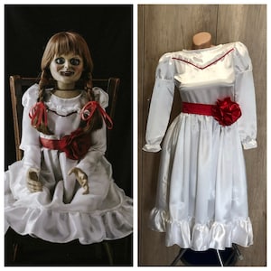 Annabelle Costume Annabelle dress Halloween costume Cosplay costume White red dress Toddler girl Halloween Dress for women Nun costume