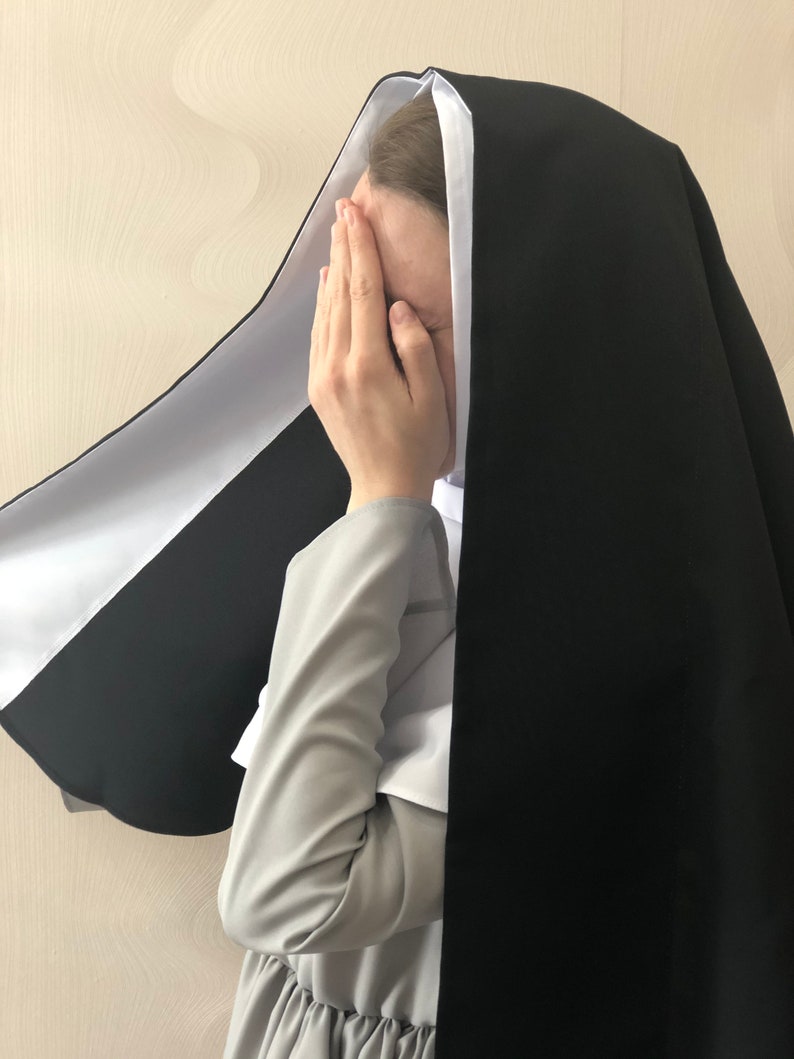 Nun costume Nun habit Veil Gray Black Nuns costume Medieval | Etsy