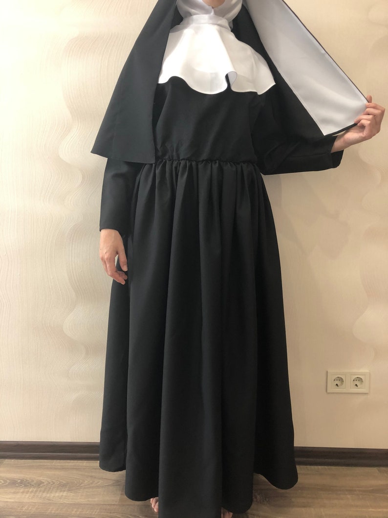 Nun costume Valak costume Nun habit Veil Nun's costume | Etsy