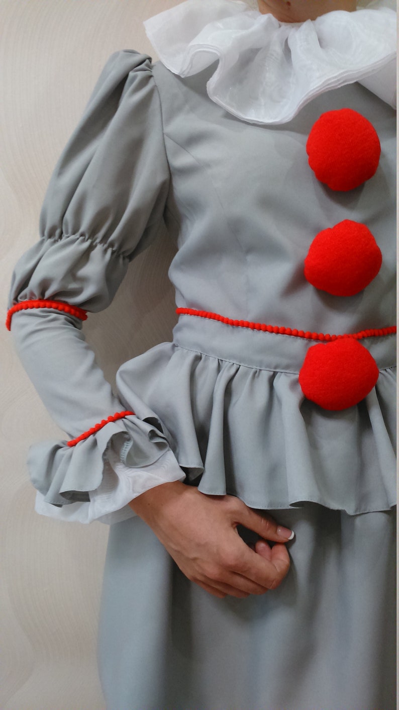 Pennywise costume kids pennywise it costume cosplay baby pennywise clown dress kids toddler costume baby clown costume Halloween costume