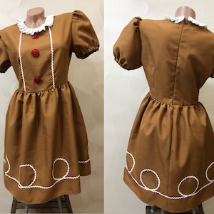 Costume d’Halloween Robe en pain d’épices Costume pour femmes Costume en pain d’épice Fille Enfants Femmes Costume de cosplay Femmes Robe de Noël Tenue Père Noël