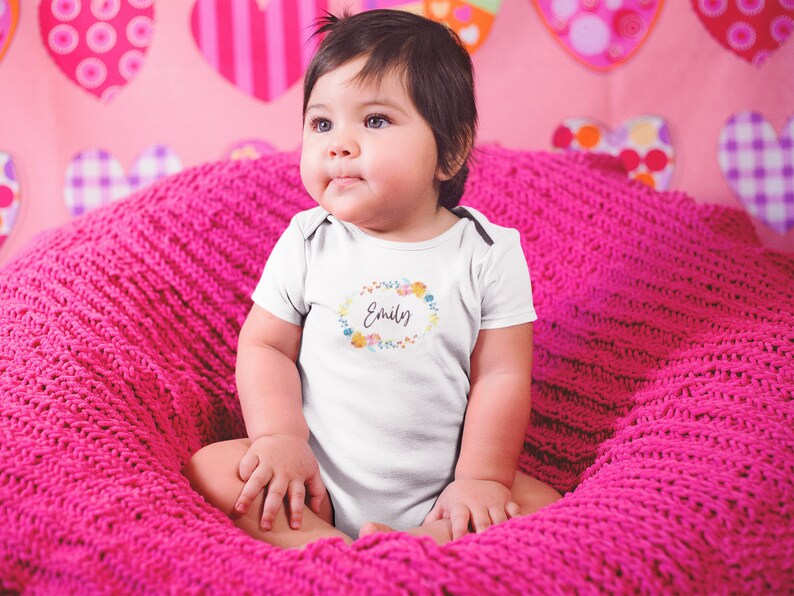 Personalized Name Baby Girl Onesie\u00ae Monogram Custom Onesie\u00ae 316 Baby Boy or Girl Name Onesie\u00ae