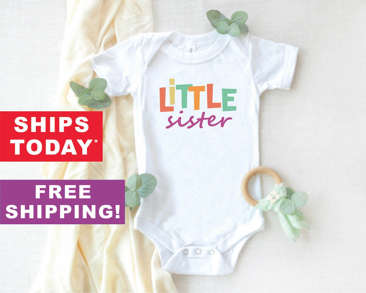 Little Sister Baby Onesie® Sister Announcement Baby Onesie® Etsy