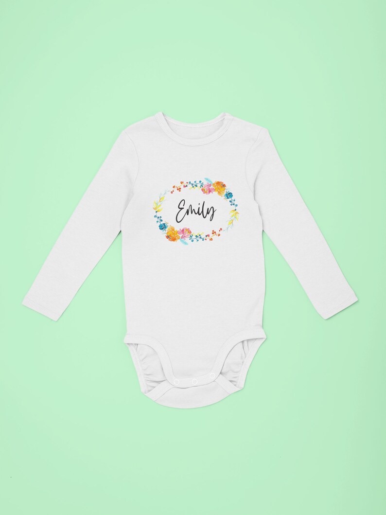 Personalized Name Baby Girl Onesie\u00ae Monogram Custom Onesie\u00ae 316 Baby Boy or Girl Name Onesie\u00ae